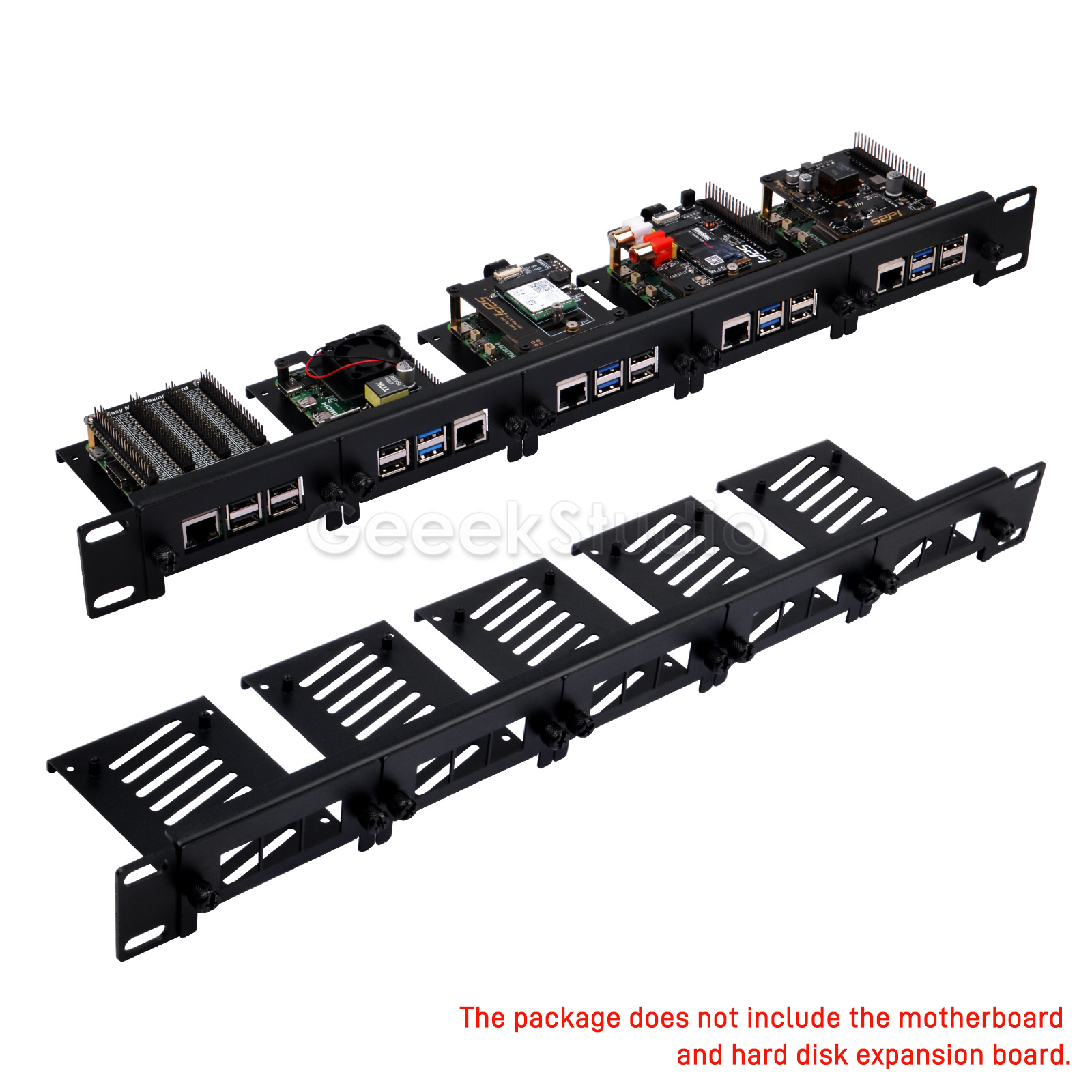 Raspberry Pi Rackmount 1U 19 Inch - 1U-Rackmontage für Raspberry Pi 5/4B/3B+, abnehmbare
