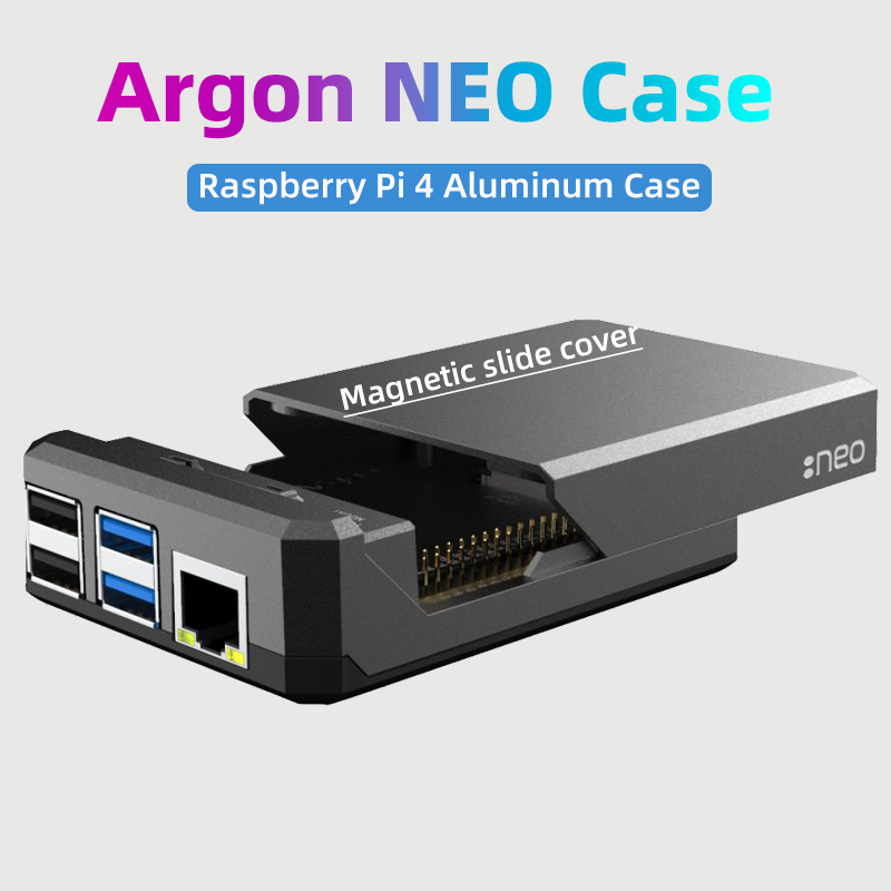 Argon One V3 M.2 Nvme Case - Argon NEO Raspberry Pi 4-Gehäuse, Aluminium-Metallgehäuse,