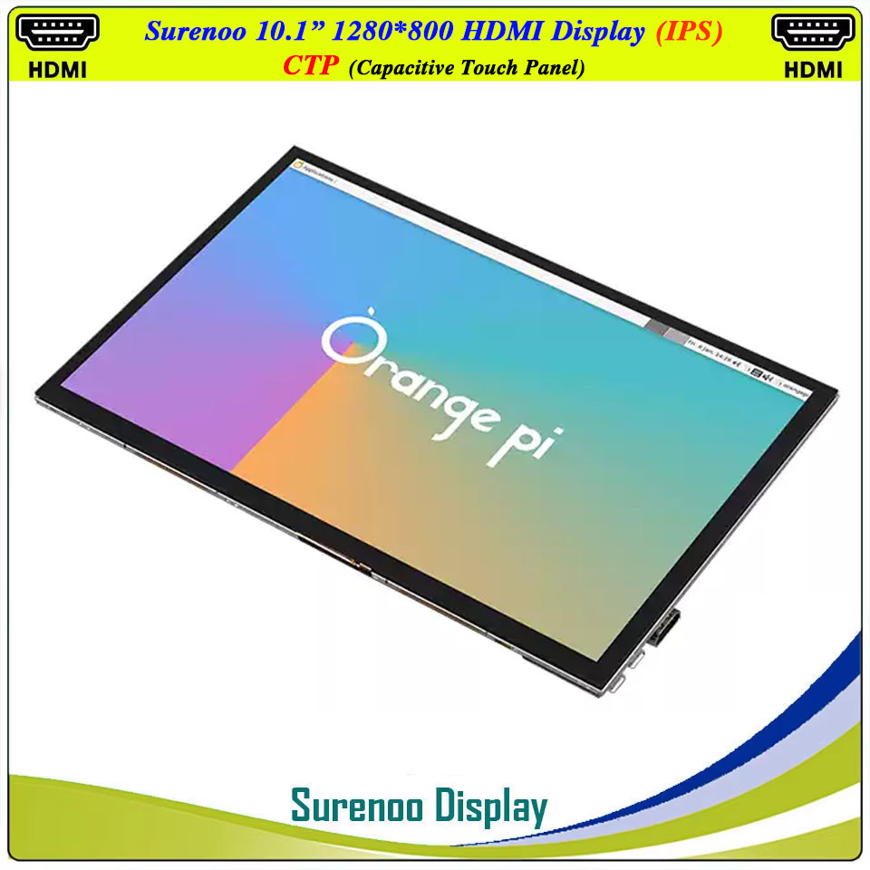Raspberry Pi 10.1 Inch Capacitive Touch Screen Ips - 10,1 Zoll 1280*800 HDMI-kompatibles LCD-Modul Display-Monitor