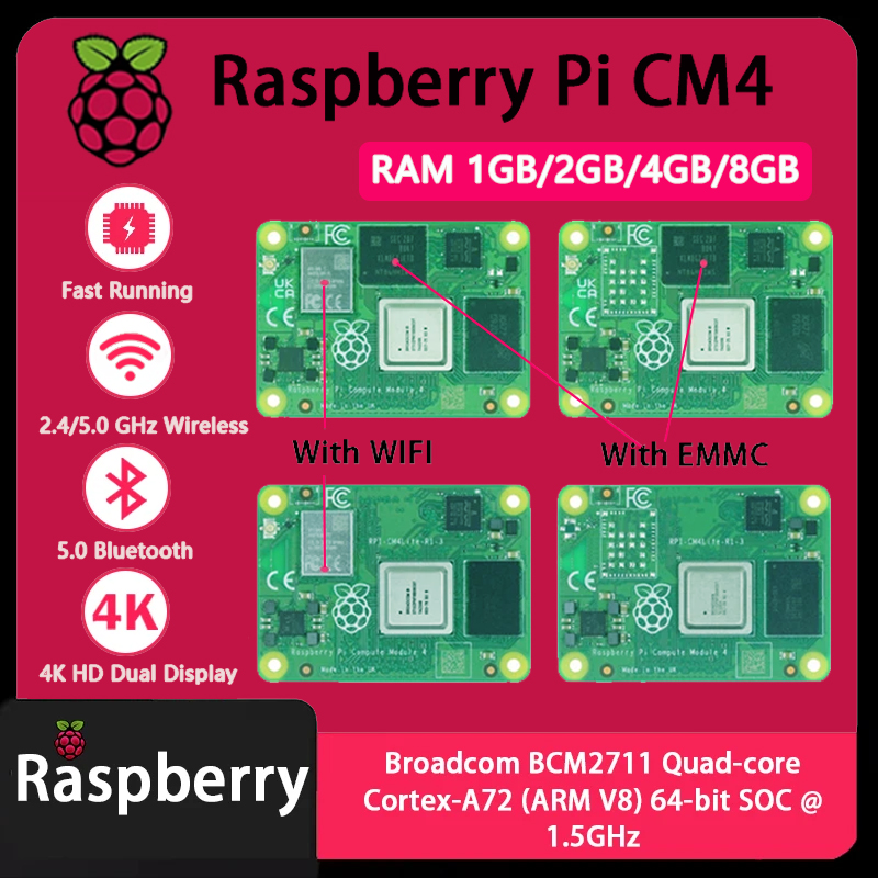 Raspberry Pi Compute Module 4 8Gb 32Gb Emmc - Raspberry Pi CM4 1 GB/2 GB/4